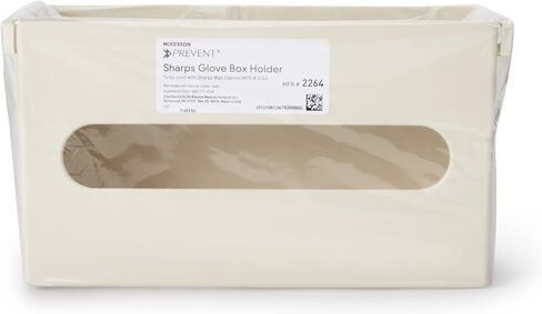 McKesson Prevent Glove Box for Sharps Cabinet - Vertical Mounting, Plastic, Putty Color - 11 in L x 3 7/8 in D x 6 1/2 in H, 1 Count in Saudi Arabia