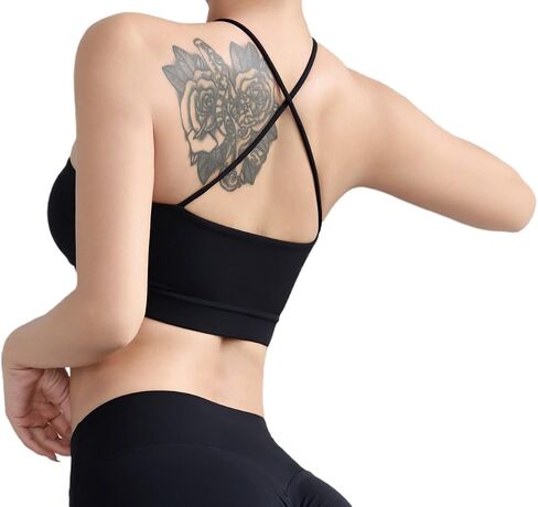 Le & Chung Crisscross Strappt Cut-Out مبطنة ومقاطع صدرية رياضية لدعم Women-Medium وتنفسها لتمرين الرياضة اليوغا in Kuwait