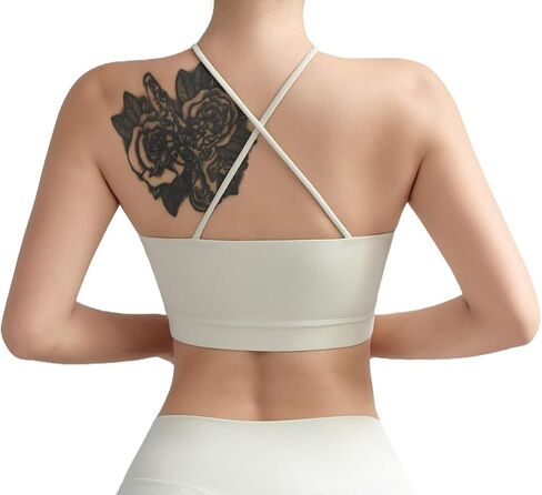 Le&Chung Crisscross Strappy Cut-Out Padded&Cross-Back Sports Bras for Women-Medium Support&Breathable for Yoga Gym Workout in Saudi Arabia