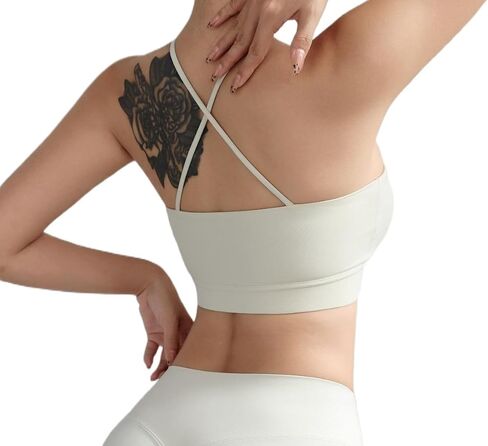 Le&Chung Crisscross Strappy Cut-Out Padded&Cross-Back Sports Bras for Women-Medium Support&Breathable for Yoga Gym Workout in Saudi Arabia