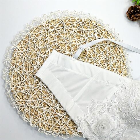 JSEIAJB Lace Embroidered Suspenders With Flower Bead Embroidery Solid Color Beautiful Back Tube Top Waisted Tight Top in Saudi Arabia