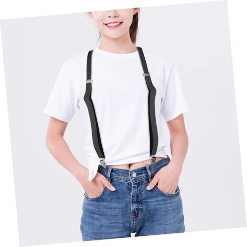 2pcs Adjustable Y Back Pant Suspenders Elastic Unisex Suspenders for Everyday Wear Birthday Party Special Occasions Durable and Convenient Clips in Saudi Arabia