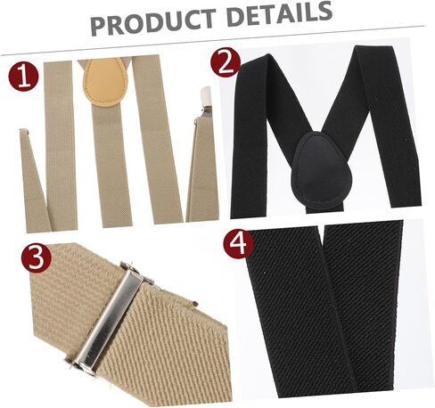 2pcs Adjustable Y Back Pant Suspenders Elastic Unisex Suspenders for Everyday Wear Birthday Party Special Occasions Durable and Convenient Clips in Saudi Arabia