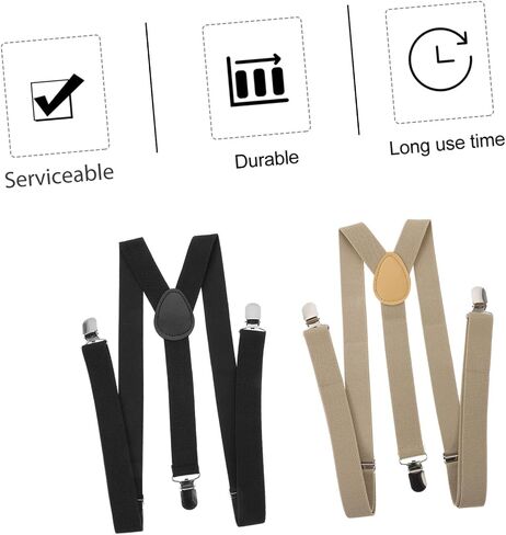 2pcs Adjustable Y Back Pant Suspenders Elastic Unisex Suspenders for Everyday Wear Birthday Party Special Occasions Durable and Convenient Clips in Saudi Arabia