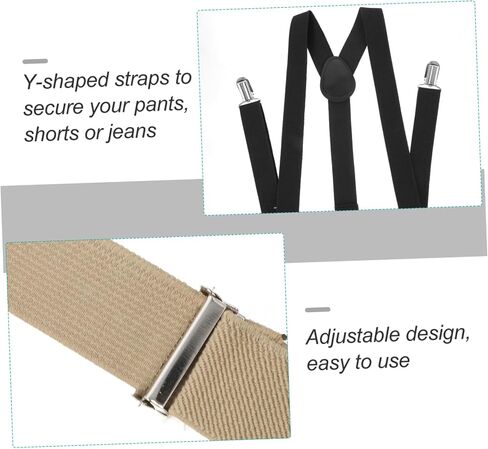 2pcs Adjustable Y Back Pant Suspenders Elastic Unisex Suspenders for Everyday Wear Birthday Party Special Occasions Durable and Convenient Clips in Saudi Arabia