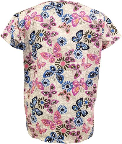Womens V-Neck Ultra Soft Microfiber Halloween Christmas Holiday Medical Scrub Top in Saudi Arabia