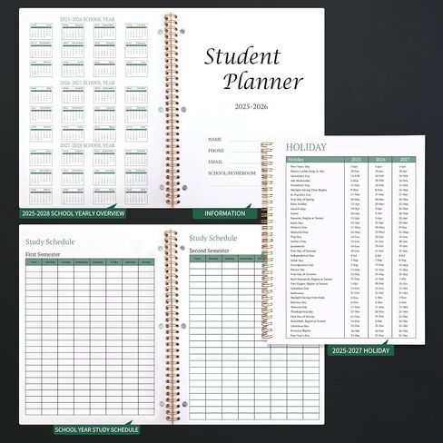 Student Planner 2024-2025 - Monthly & Weekly School Planner 2024-2025 for Middle School and High School, Aug 2024 - Jun 2025, 8.5" x 11", 2024-2025 Student Planner Academic Year with Stickers - Black in Saudi Arabia