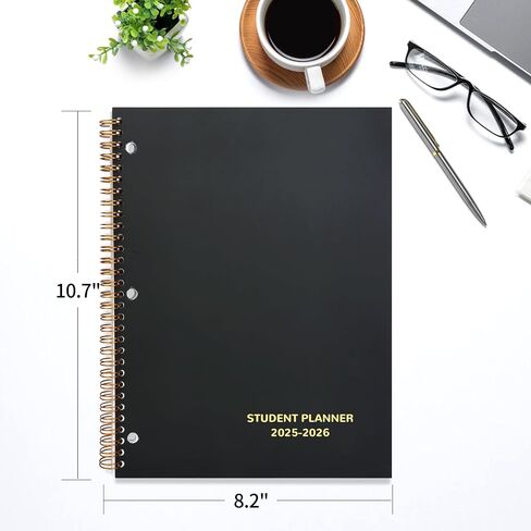 Student Planner 2024-2025 - Monthly & Weekly School Planner 2024-2025 for Middle School and High School, Aug 2024 - Jun 2025, 8.5" x 11", 2024-2025 Student Planner Academic Year with Stickers - Black in Saudi Arabia