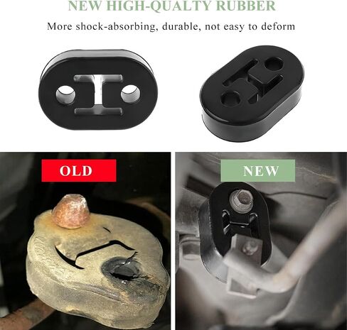 2 PCS Car Rubber Exhaust Hanger, 2 Holes 12mm 0.47" Auto Muffler Shock Absorbent Bracket Mount, Universal Exhaust Insulator Bushing Mount, Heavy Duty Tailpipe Damping Hanger in Saudi Arabia