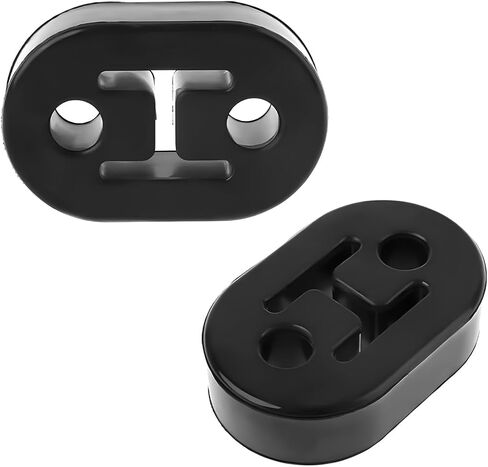 2 PCS Car Rubber Exhaust Hanger, 2 Holes 12mm 0.47" Auto Muffler Shock Absorbent Bracket Mount, Universal Exhaust Insulator Bushing Mount, Heavy Duty Tailpipe Damping Hanger in Saudi Arabia