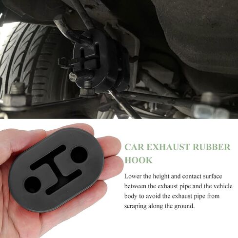 2 PCS Car Rubber Exhaust Hanger, 2 Holes 12mm 0.47" Auto Muffler Shock Absorbent Bracket Mount, Universal Exhaust Insulator Bushing Mount, Heavy Duty Tailpipe Damping Hanger in Saudi Arabia