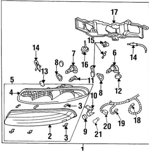 for Olds for Aurora Base 95-99 Right Headlight Vertical Adjuster 16519034 in Kuwait