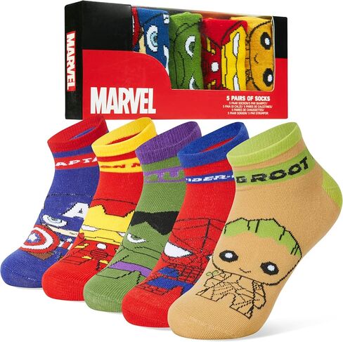 Marvel Boys Ankle Socks, Soft and Breathable Socks Pack of 5 - Boys Gifts in Saudi Arabia