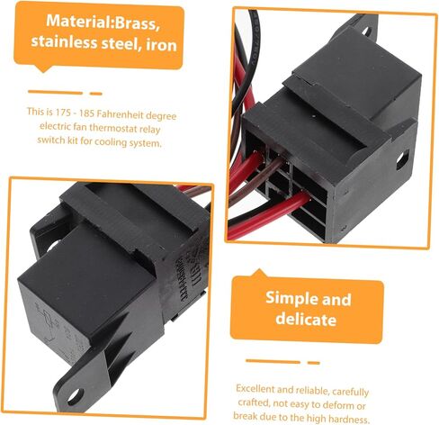Garneck Rv Thermostat Relay Kit Electric Fan Thermostat Kit 60a Car Relay Wiring Set Temperature Sensor Switch for Cooling System in Saudi Arabia