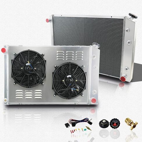 4 Row Radiator Shroud Fan Relay Kit Compatible with 1973-1991 Chevy C/K Pickup C10 C20 C30 K10 K20 A,Chevy Truck,K5 Blazer,Suburban 74 75 76 77 78 79 in Saudi Arabia