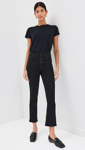 MOTHER Women's The Insider Crop Step Fray Jeans, Different Strokes, Blue, 33 in Saudi Arabia