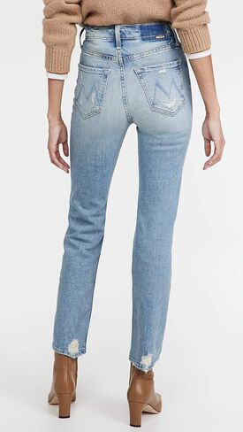 MOTHER Women's The Insider Crop Step Fray Jeans, Different Strokes, Blue, 33 in Saudi Arabia