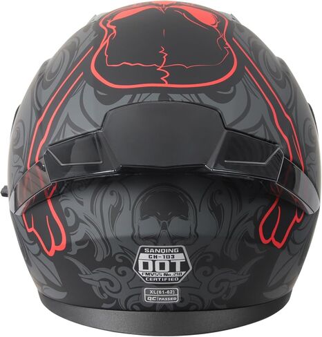SPARK DOT Approved Modular Flip-Up Dual Visor Motorcycle Full Face Helmet for Adults Men & Women (Carbon Fiber, Large) in Kuwait