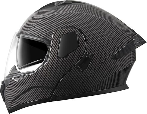 SPARK DOT Approved Modular Flip-Up Dual Visor Motorcycle Full Face Helmet for Adults Men & Women (Carbon Fiber, Large) in Kuwait