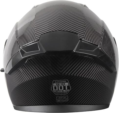 SPARK DOT Approved Modular Flip-Up Dual Visor Motorcycle Full Face Helmet for Adults Men & Women (Carbon Fiber, Large) in Kuwait
