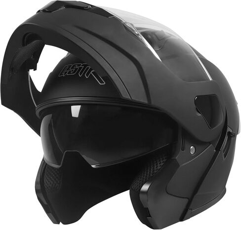 SPARK DOT Approved Modular Flip-Up Dual Visor Motorcycle Full Face Helmet for Adults Men & Women (Carbon Fiber, Large) in Kuwait