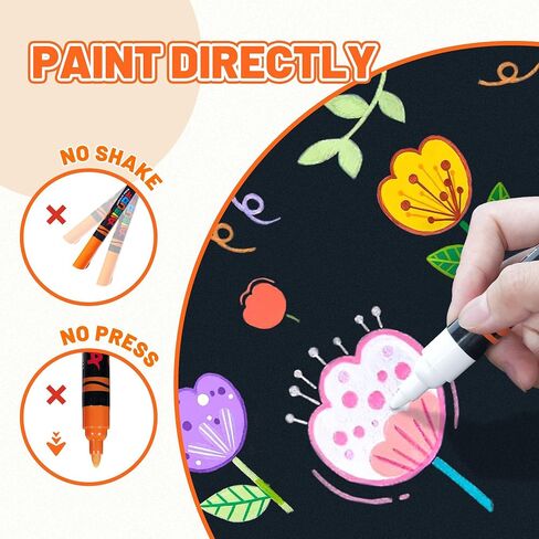YPLUS Super Capacity Acrylic Paint Pens Markers, 8 Colors Big Acrylic Painting Pens Set, DIY Art Craft for Glass, Rock, Wood, Egg, Stone, Metal, Art Supplies Stocking Stuffers for Kids Toddler in Saudi Arabia