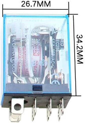 1pcs General Purpose LY2NJ HH62P Electronic Micro Electromagnetic Relay LED Indicator 10A 8 Pins DPDT AC/DC 12V 24V 110V 220V (380V-DC) in Saudi Arabia