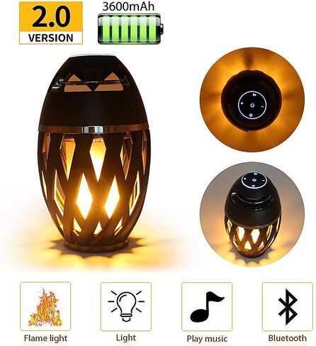 Led Flame Speakers, Flame Torch Atmosphere Speaker Bluetooth 4.2 Wireless Portable Outdoor HD Audio Waterproof Speaker with LED Flickers Warm Night Lights for iPhone/iPad/Android in Saudi Arabia