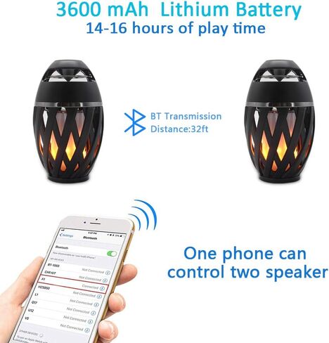 Led Flame Speakers, Flame Torch Atmosphere Speaker Bluetooth 4.2 Wireless Portable Outdoor HD Audio Waterproof Speaker with LED Flickers Warm Night Lights for iPhone/iPad/Android in Saudi Arabia
