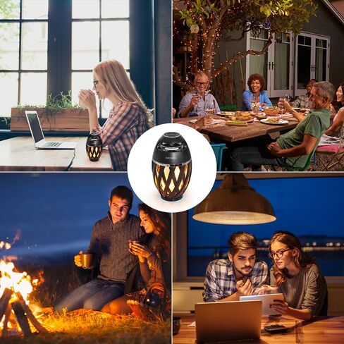 Led Flame Speakers, Flame Torch Atmosphere Speaker Bluetooth 4.2 Wireless Portable Outdoor HD Audio Waterproof Speaker with LED Flickers Warm Night Lights for iPhone/iPad/Android in Saudi Arabia