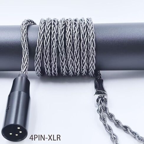 HD600 Audio Cable,8N Single Crystal Silver-Plated Mixed Cord Compatible with Sennheiser HD650 HD580 HD660S HD6XX HD565 HD545 Headphones 6.5ft 4PIN XLR in Saudi Arabia