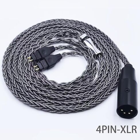HD600 Audio Cable,8N Single Crystal Silver-Plated Mixed Cord Compatible with Sennheiser HD650 HD580 HD660S HD6XX HD565 HD545 Headphones 6.5ft 4PIN XLR in Saudi Arabia