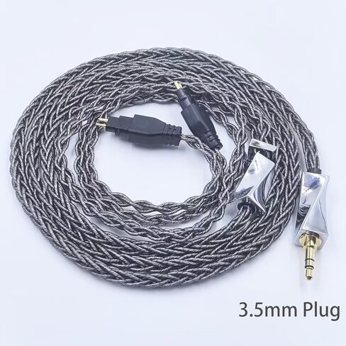 HD600 Audio Cable,8N Single Crystal Silver-Plated Mixed Cord Compatible with Sennheiser HD650 HD580 HD660S HD6XX HD565 HD545 Headphones 3.5mm Plug in Kuwait