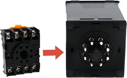 المنتج DH48S DC/AC24V AC220V DERICISION DEFARE RELAY 0.01S-99990H مع REACK BASE BASE DH48S Series Relay (MG6A-5TA-24V ACDC) in Saudi Arabia