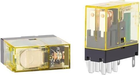 Relay RJ1S-CL/RJ2S-CL 1N1O 2N2O 8A 12A 24VDC 220VAC with Light Indicator High-Capacity Contacts Electrical Industrial(RJ1S-C-D24(E)) in Saudi Arabia