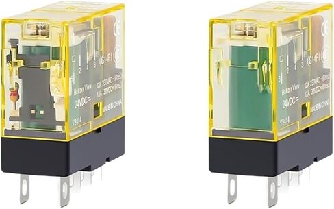 Relay RJ1S-CL/RJ2S-CL 1N1O 2N2O 8A 12A 24VDC 220VAC with Light Indicator High-Capacity Contacts Electrical Industrial(RJ1S-C-D24(E)) in Saudi Arabia