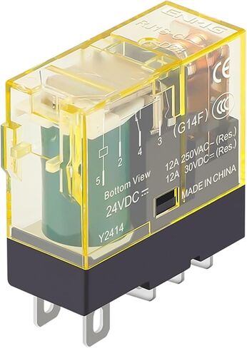 Relay RJ1S-CL/RJ2S-CL 1N1O 2N2O 8A 12A 24VDC 220VAC with Light Indicator High-Capacity Contacts Electrical Industrial(RJ1S-C-D24(E)) in Saudi Arabia