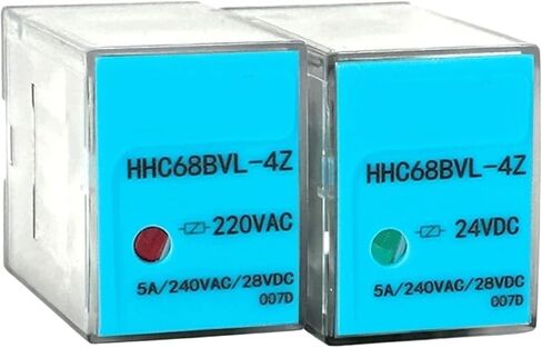5PCS C-lin Small Intermediate electromagnetic Relay HHC68BVL-4Z 220VAC 24VDC 5A 14 pins with Light(Separate - DC24V) in Saudi Arabia
