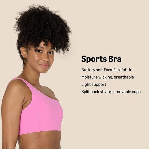 Amazon Essentials Women's Active FormFlex Buttery Soft Light Support One Shoulder Strappy Back Sports Bra in Saudi Arabia