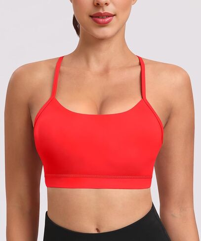 Spaghetti Strap Padded Sports Bras for Women - Y Back Yoga Workout Tops (3 Pack) in Kuwait