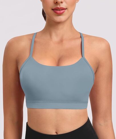 Spaghetti Strap Padded Sports Bras for Women - Y Back Yoga Workout Tops (3 Pack) in Kuwait