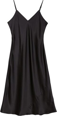 المصمم 19 Momme 100 ٪ Mulberry Silk V-Deace Sleep Dress Dress Midnight Women's Silk Lightgown BodyCon Fit & Luxury in Saudi Arabia