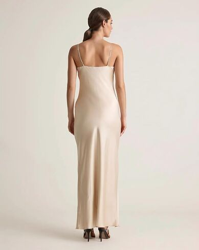 المصمم 19 Momme 100 ٪ Mulberry Silk V-Deace Sleep Dress Dress Midnight Women's Silk Lightgown BodyCon Fit & Luxury in Kuwait