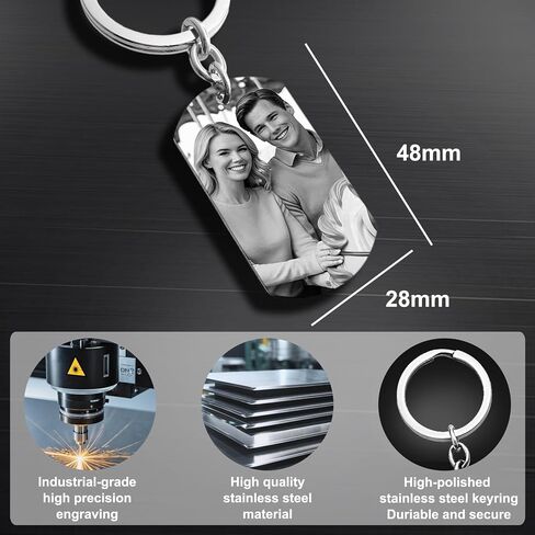 Photo Keychain Custom Picture Keychain Customized Gifts Laser-Engraved/Color Gifts For Boyfriend Hubsand Wife in Saudi Arabia