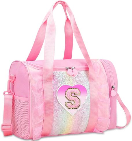 حقيبة رقص أولية مخصصة للفتيات - لعبة Toddler Travel Duffle Bag Gift for Teen Girls Lightweight Resistant Oxford Backpack for Ballet Cheerleading Sleepovers Gymnastics Pink in Kuwait