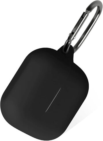 حافظة سيليكون من Geiomoo لسماعات Galaxy Buds 3 وGalaxy Buds 3 Pro، غطاء واقي مزود بحلقة تسلق (أسود) in Saudi Arabia