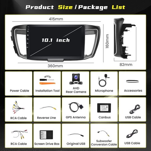[2+64 جيجابايت] ستيريو سيارة Ohradio Android 13 لسيارة Honda Accord 9th 2.4L (Auto A/C) 2013-2016 مع Carplay Android Auto، راديو سيارة بشاشة لمس عالية الدقة 10.1 بوصة مع BT GPS WiFi SWC FM RDS DSP in Saudi Arabia