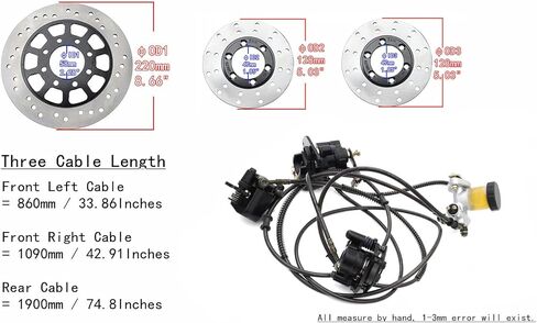 150CC Disc Brake Master Cylinder Kit Complete Brake Assembly Universal Fit for 150cc Hammerhead Fit for 150CC Trailmaster Karts Go Karts ATV Disc Brake in Saudi Arabia