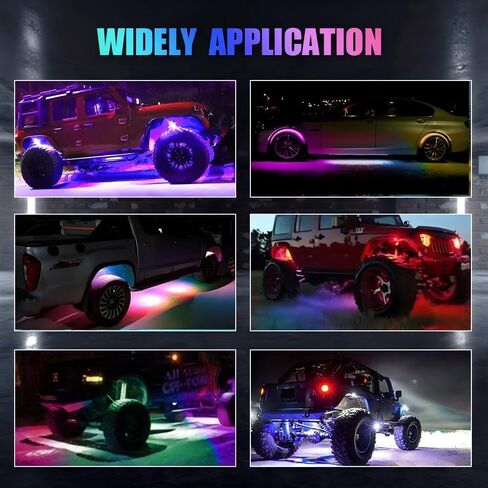 GSRecy LED Rock Lights للشاحنات ، و 8 قرون RGB مجموعات أضواء موسيقى الروك ، ومقاوم للماء متعدد الألوان أسفل الزجاجات للشاحنات على الطريق سيارات الدفع الرباعي ATV UTV بيك آب دراجة نارية ، التطبيق/التحكم عن بُعد/وضع الموسيقى in Kuwait