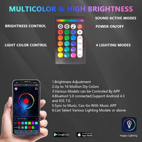 GSRecy LED Rock Lights للشاحنات ، و 8 قرون RGB مجموعات أضواء موسيقى الروك ، ومقاوم للماء متعدد الألوان أسفل الزجاجات للشاحنات على الطريق سيارات الدفع الرباعي ATV UTV بيك آب دراجة نارية ، التطبيق/التحكم عن بُعد/وضع الموسيقى in Kuwait